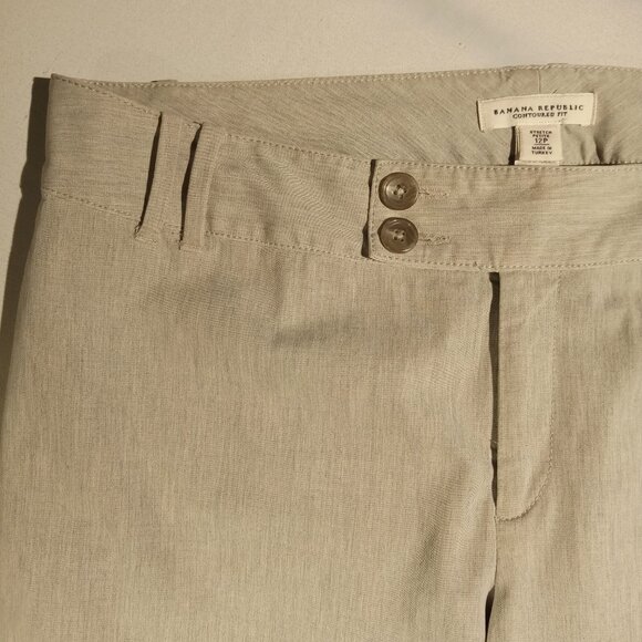 BANANA REPUBLIC Trousers  sz 12P  Light Heather Gray   Contoured Fit  Pants  EUC - Picture 3 of 12